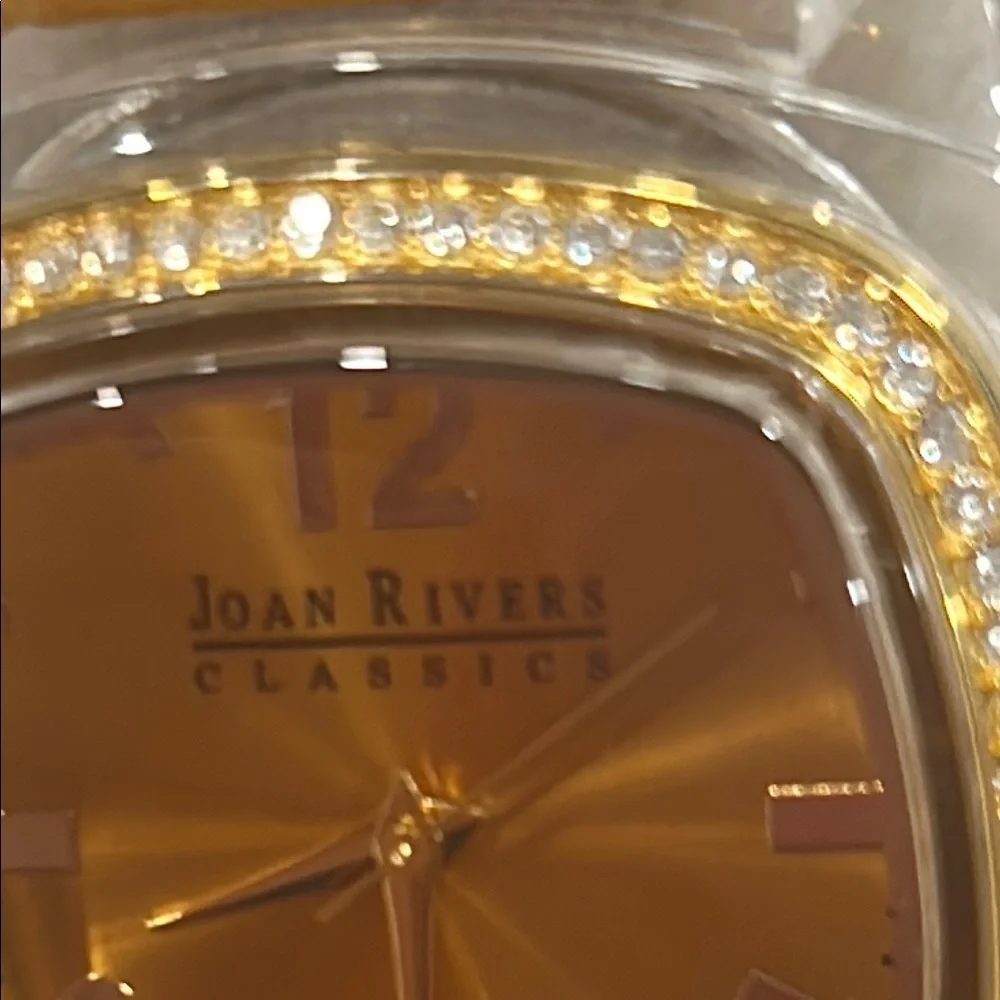 Vintage Joan Rivers Gold Quartz Watch With Leather Band